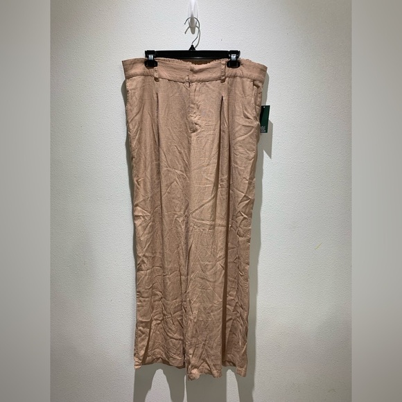 Wild Fable Women's Wide Leg Pants Brown Tan Casual Work Pockets Size L NWT - Picture 1 of 10